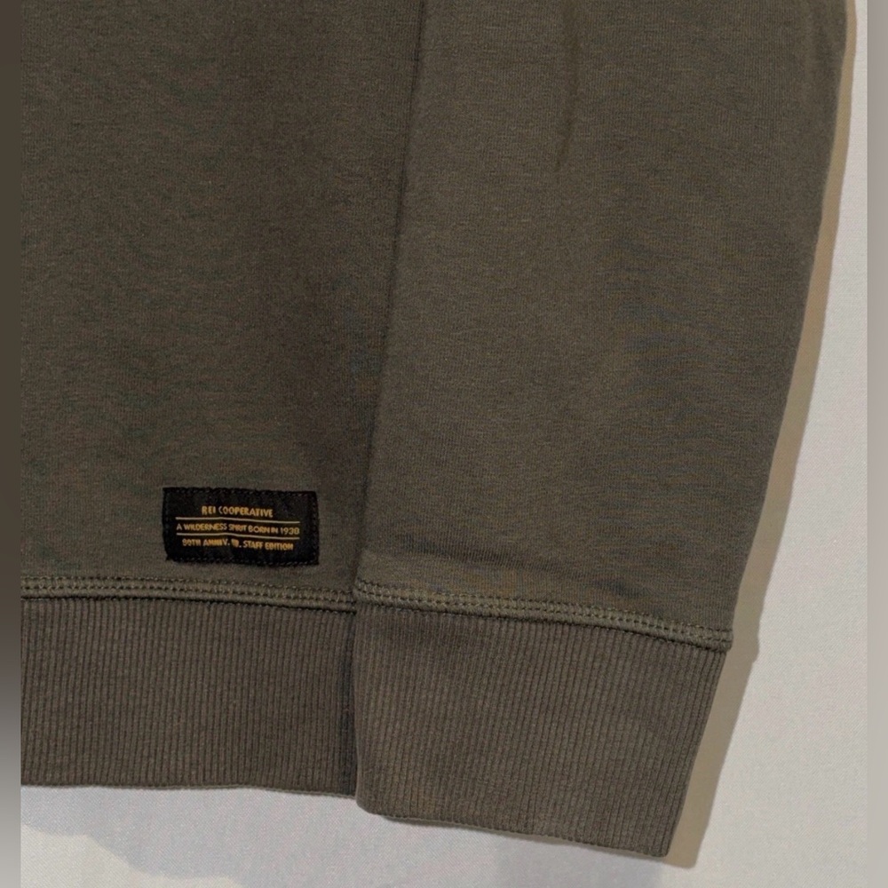 REI CO-OP 80th Anniversary Staff Edition Crewneck Sweatshirt Army Green Small S - Picture 3 of 8